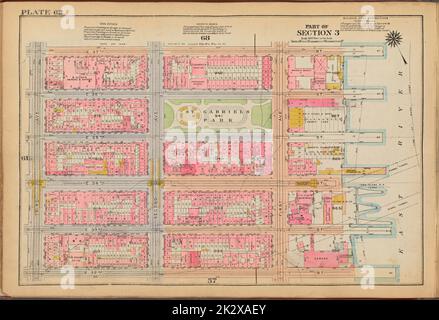 Kartografisch, Karten. 1921 - 1923. Lionel Pincus und Princess Firyal Map Division. Immobilien , New York (Bundesstaat) , New York, Manhattan (New York, N.Y.) Tafel 62: Begrenzt durch E. 37. Street, (East River) First Avenue, E. 32. Street und Third Avenue Stockfoto