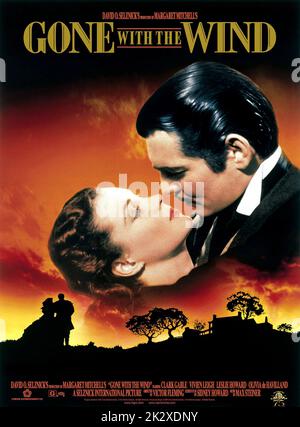 Vivien Leigh, Clark Gable Gone With The Wind 1939. „Gone With The Wind“-Filmplakat Stockfoto