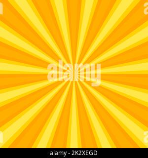 Radiale gelbe Sonnenstrahlen, heller Texturhintergrund für Webvorlagen - Vektor Stockfoto