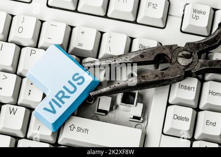 Konzeptionelles Bildsymbol der Computerinfektion Stockfoto