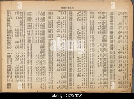 Kartografisch, Karten. 1921 - 1923. Lionel Pincus und Princess Firyal Map Division. Immobilien , New York (Bundesstaat) , New York, Manhattan (New York, N.Y.) Straßenindex: Water Street - 79. Street E. Stockfoto