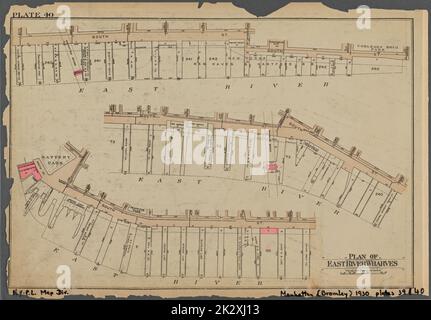 Kartografisch, Karten. 1930. Lionel Pincus und Prinzessin Firyal Map Division. Immobilien , New York (Bundesstaat) , New York, Manhattan (New York, N.Y.) Platte 40: Plan der East River Werfer Stockfoto