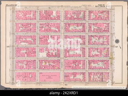 Kartografisch, Karten. 1916. Lionel Pincus und Prinzessin Firyal Map Division. Atlanten, Manhattan (New York, N.Y.), Immobilien , New York (Bundesstaat) , New York Platte 56: Begrenzt durch E. 32. Street, Third Avenue, E. 26. Street und Fifth Avenue Teil von Abschnitt 3 Stockfoto