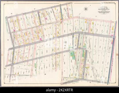 Kartografisch, Karten. 1898. Lionel Pincus und Prinzessin Firyal Map Division. Brooklyn (New York, N.Y.), Immobilien , New York (Bundesstaat) , New York Double Page Plate No. 16: Begrenzt durch Second Avenue, Senator Street (Cowenhoven Lane), Third Avenue, 60. Street, Seventh Avenue, Bay Ridge Avenue, Sixth Avenue, 80. Street, Fourth Avenue und 79. Street. Teil von Station 30, Landkartenabschnitt, Nr. 18. Band 2, Brooklyn Borough, New York City. Stockfoto