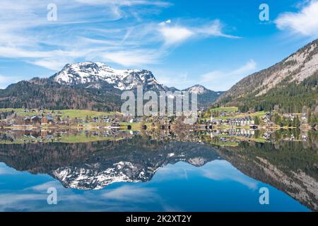 Altaussee und Altausseer See im Salzkammergut, Steiermark Stockfoto