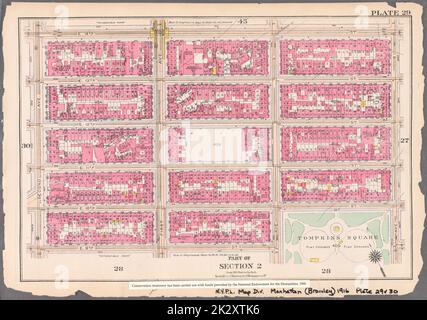 Kartografisch, Karten. 1916. Lionel Pincus und Prinzessin Firyal Map Division. Atlanten, Manhattan (New York, N.Y.), Immobilien , New York (Staat) , New York Platte 29: Begrenzt durch E. 14. Street, Avenue B, E. 10. Street, Avenue A, E. 9. Street, Und Second Avenue Teil von Abschnitt 2 Stockfoto