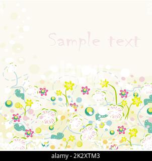Grunge-floraler Hintergrund-Vektor-illustration Stockfoto