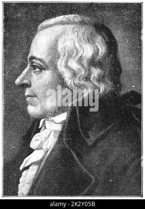 Porträt von Pierre-Simon, marquis de Laplace - ein französischer Gelehrter und Universalgelehrter. Illustration des 19. Jahrhunderts. Deutschland. Weißer Hintergrund. Stockfoto