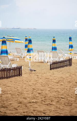 Wunderschönes Meer und Sandstrände. Bulgarien, Nessebar Stockfoto