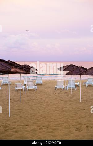 Wunderschönes Meer und Sandstrände von Bulgarien Nessebar Stockfoto