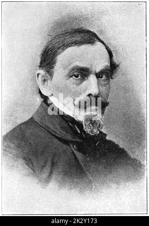 Porträt von Rudolf Hermann Lotze - ein deutscher Philosoph und Logiker. Illustration des 19. Jahrhunderts. Deutschland. Weißer Hintergrund. Stockfoto