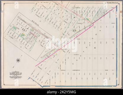 Kartografisch, Karten. 1898. Lionel Pincus und Prinzessin Firyal Map Division. Brooklyn (New York, N.Y.), Immobilien , New York (Bundesstaat) , New York Doppelseitenteller Nr. 3: Begrenzt durch East 45. Street, Clarkson Avenue, Straße von Flatlands Neck nach Jamaica Turnpike, East 98. Street, Avenue B (Beverly Road), East 57. Street und Linden Avenue. Teil der Bezirke 29 & 32, Landkartenabschnitt, Nr. 15. Band 2, Brooklyn Borough, New York City. Stockfoto