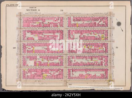 Kartografisch, Karten. 1916. Lionel Pincus und Prinzessin Firyal Map Division. Atlanten, Manhattan (New York, N.Y.), Immobilien , New York (Bundesstaat) , New York Platte 70: Begrenzt durch W. 47. Street, Ninth Avenue, W. 42. Street und Elventh Avenue Teil von Abschnitt 4 Stockfoto