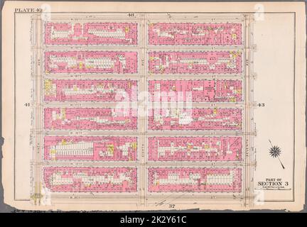 Kartografisch, Karten. 1916. Lionel Pincus und Prinzessin Firyal Map Division. Atlanten, Manhattan (New York, N.Y.), Immobilien , New York (Staat) , New York Plate 42: Begrenzt durch W. 20. Street, Seventh Avenue, W. 14. Street und Ninth Avenue Teil von Abschnitt 3 Stockfoto