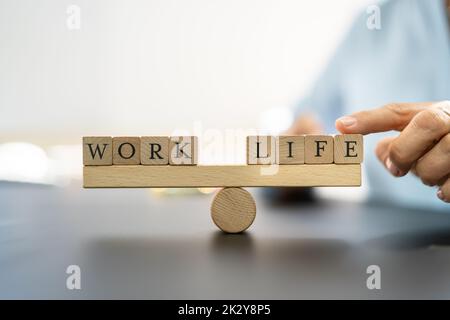 Work-Life-Balance-Auswahl Und Schutzkonzept Stockfoto