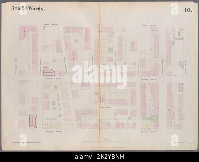 Kartografisch, Karten. 1855. Lionel Pincus und Prinzessin Firyal Map Division. Brooklyn (New York, N.Y.), Versicherung, Feuer, Karten Platte 16: Karte begrenzt durch Montague Street, Court Street, Atlantic Street, Henry Street Stockfoto