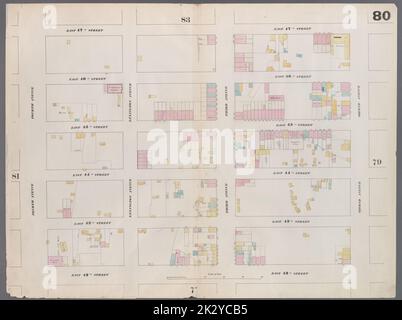 Kartografisch, Karten. 1857 - 1862. Lionel Pincus und Princess Firyal Map Division. Manhattan (New York, N.Y.), Immobilien , New York (Bundesstaat) , New York Platte 80: Karte begrenzt durch East 47. Street, Second Avenue, East 42. Street, Fourth Avenue Stockfoto