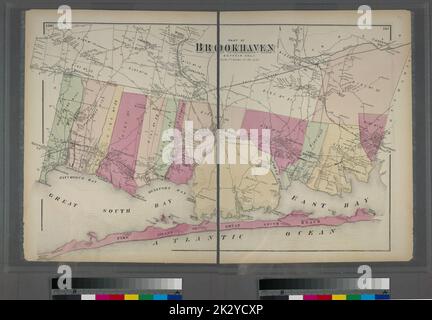 Kartografisch, Karten. 1873. Lionel Pincus und Prinzessin Firyal Map Division. Long Island (New York) , Beschreibung und Reise Teil von Brookhaven, Suffolk Co.. Stockfoto