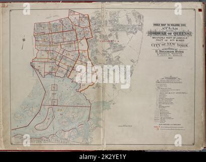 Kartografisch, Karten. 1913. Lionel Pincus und Prinzessin Firyal Map Division. Queens (New York, N.Y.), Immobilien , New York (Bundesstaat) , New York , Queens (Borough) Index Map to Volume One Stockfoto