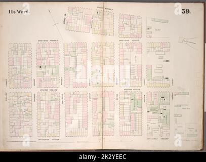 Kartografisch, Karten. 1853. Lionel Pincus und Prinzessin Firyal Map Division. Manhattan (New York, N.Y.), Immobilien , New York (Staat) , New York, Feuerversicherung Platte 39: Karte begrenzt durch Houston Street, Avenue D, 3. Street, East River, Rivington Street, Willett Street Stockfoto