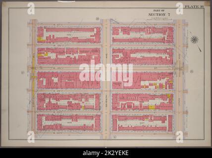 Kartografisch, Karten. 1914. Lionel Pincus und Prinzessin Firyal Map Division. Manhattan (New York, N.Y.), Immobilien , New York (Staat) , New York Plate 16, Teil von Abschnitt 7: Begrenzt durch W. 127. Street, Lenox Avenue, W. 122. Street und Eighth Avenue Stockfoto