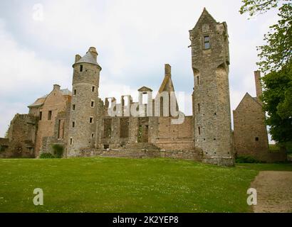 Blick auf das Chateau de Gratot, Coutances, Normandie, Frankreich, Europa Stockfoto