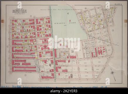 Bromley, George Washington. Kartografisch, Karten. 1904. Lionel Pincus und Prinzessin Firyal Map Division. Bronx (New York, N.Y.), Immobilien , New York (Bundesstaat) , New York Platte 4: Teil der Sektionen 9&10, Borough of the Bronx. Begrenzt durch E. 147. Street, Trinity Avenue, Dater Street, Southern Boulevard, E. 138. Street, Brook Avenue, E. 139. Street und Willis Avenue. Stockfoto