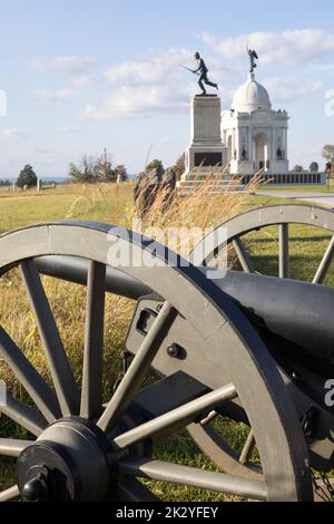 Minnesota und Pennsylvania Monuments, Gettysburg National Park Stockfoto