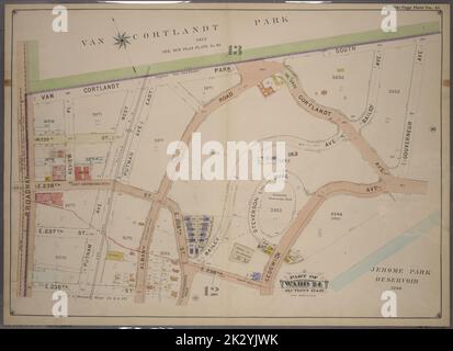 Kartografisch, Karten. 1901. Lionel Pincus und Prinzessin Firyal Map Division. Bronx (New York, N.Y.), Immobilien , New York (Bundesstaat) , New York Doppelseitenteller Nr. 41, Teil von ward 24, Abschnitte 12 & 13: Begrenzt durch Van Cortlandt Park South, Gouverneur Avenue, (Jerome Park Reservoir) Sedgwick Avenue, E. 238. Street und Broadway Stockfoto