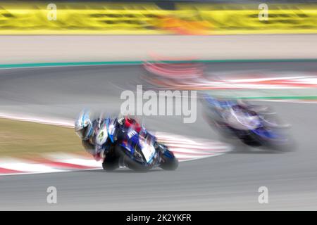 Montmelo, Barcelona, Spanien. 23. September 2022. Kohta Nozane aus Japan von GYTR GRT Yamaha WorldSBK Team mit Yamaha YZF R1 während WorldSBK Free Practice von SBK Motul FIM Superbike World Championship: Catalunya Round auf dem Circuit de Barcelona-Catalunya in Montmelo, Spanien. (Bild: © David Ramirez/DAX via ZUMA Press Wire) Bild: ZUMA Press, Inc./Alamy Live News Stockfoto