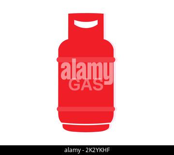 Logo der Propangasflasche. Komprimierter Sauerstoff Propan gefährliche Zylinder Tanks, Propan in der Flasche, komprimierte Gas-Vektor-Design. Stock Vektor