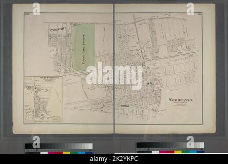 Kartografisch, Karten. 1873. Lionel Pincus und Prinzessin Firyal Map Division. Long Island (New York) , Beschreibung und reisen Woodhaven, Stadt Jamaika, Queens Co. - South Woodhaven, Stadt Jamaika, Queens Co. South Woodhaven, Stadt Jamaica, Queens Co.. Stockfoto