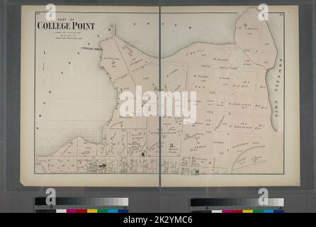 Kartografisch, Karten. 1873. Lionel Pincus und Prinzessin Firyal Map Division. Long Island (New York) , Beschreibung und Reise Teil von College Point, Stadt Flushing, Queens Co. Stockfoto