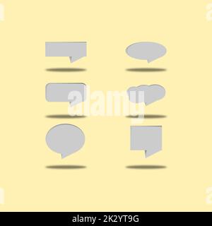 Eine Reihe von Sprechblasensymbolen, isoliert im Hintergrund Stock Vektor