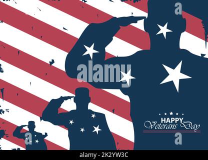 Happy Veterans Day Schriftzug Stock Vektor