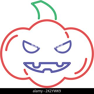 halloween Kürbis Neonlicht Stock Vektor