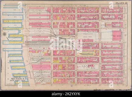 Kartografisch, Karten. 1911. Lionel Pincus und Prinzessin Firyal Map Division. New York (N.Y.), Manhattan (New York, N.Y.), Immobilien , New York (Staat) , New York , Manhattan Plate 18: Begrenzt durch W. 36. Street, Eighth Avenue, W. 25. Street, Thirteen Avenue, Hudson River, Piers 55-60, und Hudson River, Piers 61-66, Twelfth Avenue. Teil von Abschnitt 3, New York City. Stockfoto