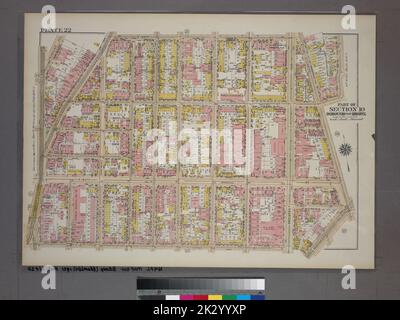 G.W. Bromley & Co. Kartografisch, Karten. 1921. Lionel Pincus und Prinzessin Firyal Map Division. Bronx (New York, N.Y.), Immobilien , New York (Bundesstaat) , New York Plate 22, Teil von Abschnitt 10, Borough of the Bronx. Begrenzt durch E. 166. Street, Hall Place, E. 165. Street, Westchester Avenue, E. 161. Street und Third Avenue. Stockfoto