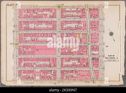 Kartografisch, Karten. 1916. Lionel Pincus und Prinzessin Firyal Map Division. Atlanten, Manhattan (New York, N.Y.), Immobilien , New York (Staat) , New York Plate 76: Begrenzt durch W. 53. Street, Seventh Avenue, W. 47. Street und Ninth Avenue Teil von Abschnitt 4 Stockfoto