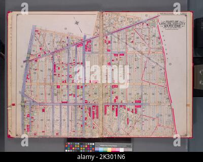 Kartografisch, Karten. 1919. Lionel Pincus und Prinzessin Firyal Map Division. Queens (New York, N.Y.), Immobilien , New York (Bundesstaat) , New York , Queens (Borough) Queens, V. 2, Double Page Plate No. 9; Teil von Long Island City, ward 1; Karte begrenzt durch Woolsey Ave., Potter Ave., Bowery Bay Rd., Patterson Ave., 2. Ave Stockfoto