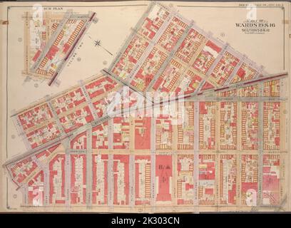 E.B. Hyde & Co. Kartografisch, Karten. 1904 - 1912. Lionel Pincus und Princess Firyal Map Division. Brooklyn (New York, New York) , Maps, Immobilien , New York (State) , New York Brooklyn, Vol. 3, Doppelseitenteller Nr. 3; Teil von Wards 19 & 16; Abschnitt 8 & 10; Karte begrenzt von Leonard St., Gerry St., Marcy Ave., Rodney St., Broadway; Einschließlich Keap St., South Fourth St., Meserole St.; Sub Plan Map begrenzt durch Marcy Ave., Flushing Ave., Lee Ave.; einschließlich Lorimer St., Walton St., Wallabout St. Stockfoto