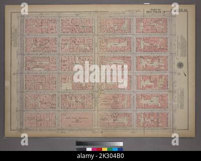 Kartografisch, Karten. 1920. Lionel Pincus und Prinzessin Firyal Map Division. Manhattan (New York, N.Y.), Immobilien , New York (Bundesstaat) , New York, New York (N.Y.) Platte 13, Teil von Abschnitt 3: Begrenzt durch E. 32. Street, Third Avenue, E. 26. Street und Fifth Avenue. Stockfoto