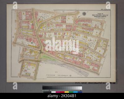 G.W. Bromley & Co. Kartografisch, Karten. 1921. Lionel Pincus und Prinzessin Firyal Map Division. Bronx (New York, N.Y.), Immobilien , New York (Bundesstaat) , New York Plate 65, Teil der Sektionen 11&12, Borough of the Bronx. Begrenzt durch Valentine Avenue, E. 196. Street, Bainbridge Avenue, E. 197. Street, Webster Avenue, E. Fordham Road, Washington Avenue, E. 189. Street, Webster Avenue und E. 188. Street. Stockfoto