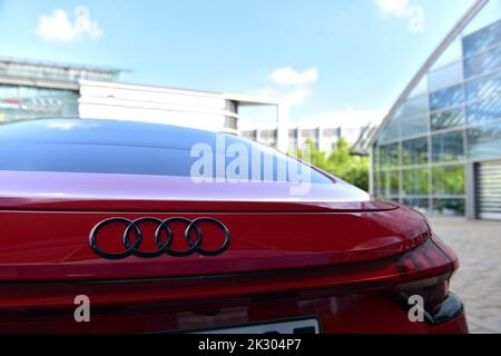 Audi Werk am Hauptsitz in Ingolstadt, Bayern Stockfoto