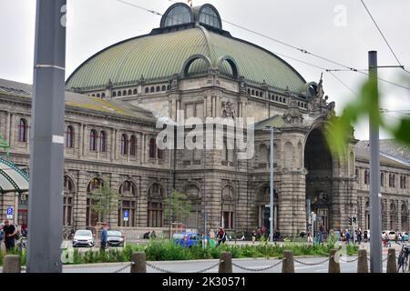 Bahnhof im Zentrum von Nürnberg, Bayern Stockfoto