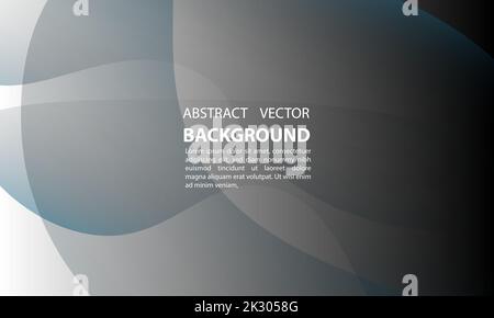 Ein abstrakter Hintergrund mit grauen, flüssigen Wellenformen und bearbeitbarem Text Stock Vektor