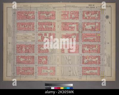 Kartografisch, Karten. 1920. Lionel Pincus und Prinzessin Firyal Map Division. Manhattan (New York, N.Y.), Immobilien , New York (Bundesstaat) , New York, New York (N.Y.) Platte 35, Teil von Abschnitt 5: Begrenzt durch E. 53. Street, Third Avenue, E. 47. Street und Fifth Avenue. Stockfoto