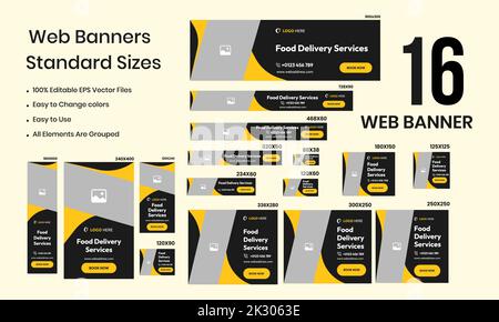 Food Delivery Services Web Bundle Social Media Post Banner Vektor Design Stock Vektor