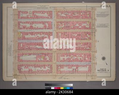 Kartografisch, Karten. 1920. Lionel Pincus und Prinzessin Firyal Map Division. Manhattan (New York, N.Y.), Immobilien , New York (Bundesstaat) , New York, New York (N.Y.) Tafel 5, Teil von Abschnitt 3: Begrenzt durch W. 20. Street, Seventh Avenue, W. 14. Street und Ninth Avenue. Stockfoto