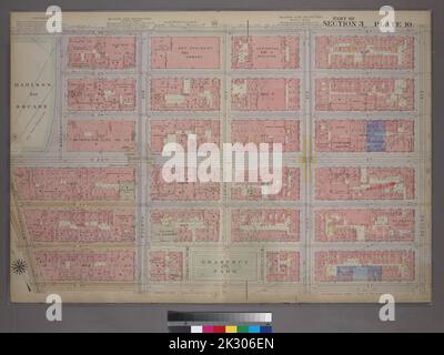 Kartografisch, Karten. 1920. Lionel Pincus und Prinzessin Firyal Map Division. Manhattan (New York, N.Y.), Immobilien , New York (Bundesstaat) , New York, New York (N.Y.) Platte 10, Teil von Abschnitt 3: Begrenzt durch E. 26. Street, Second Avenue, E. 20. Street, Broadway, E. 23. Street und Madison Avenue. Stockfoto
